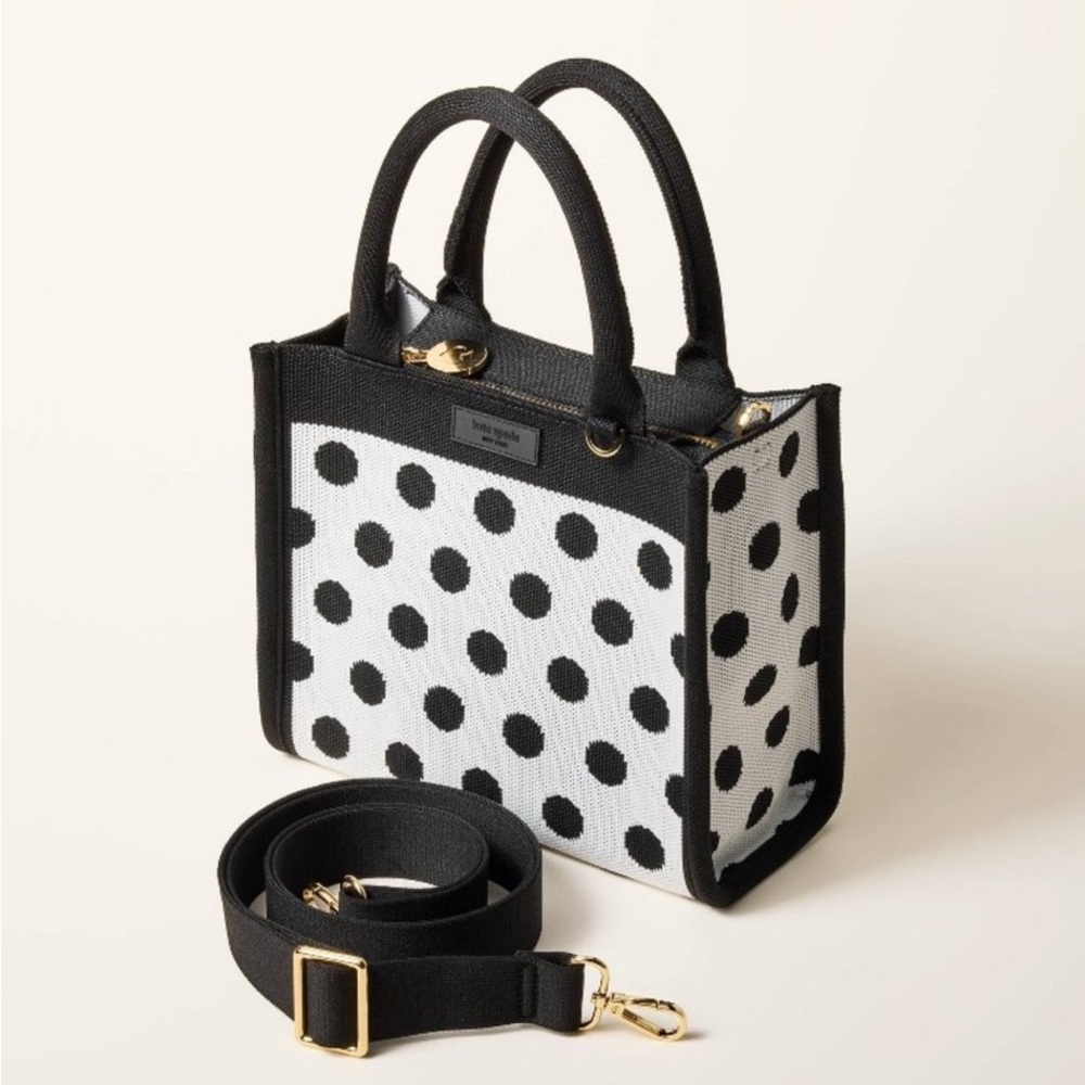 ♠️🤍kate spade new york x Target Black & White Polka Dot Tote Bag - Picture 3 of 5